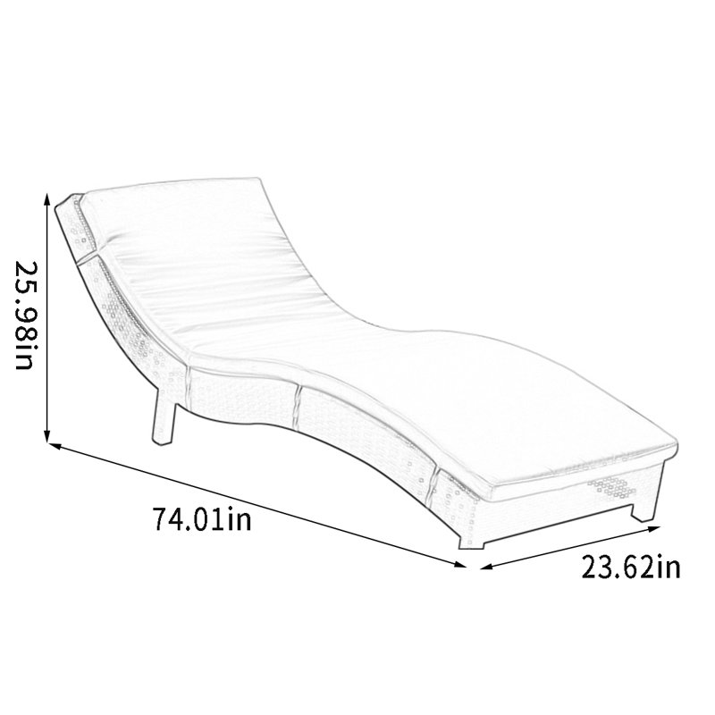 Eco-Friendly Outdoor Wicker Chaise Lounge Outdoor Wicker Chaise Lounge , Cushion Included