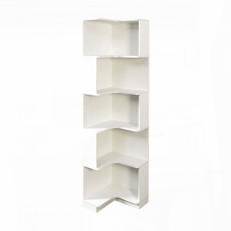 Bibliothèque d'angle à 5 niveaux avec lumières DEL
