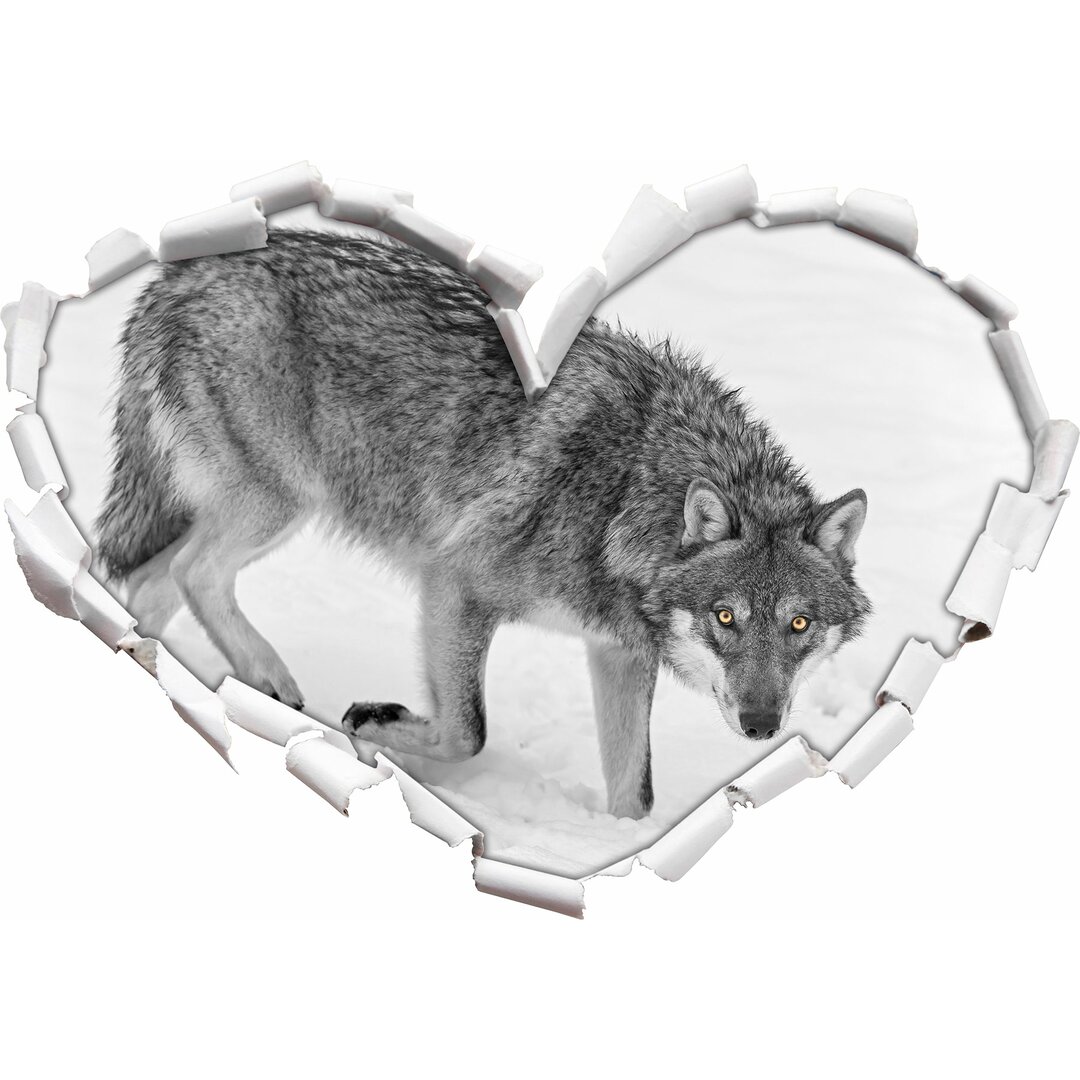 Wandtattoo Seltener Wolf im Schnee