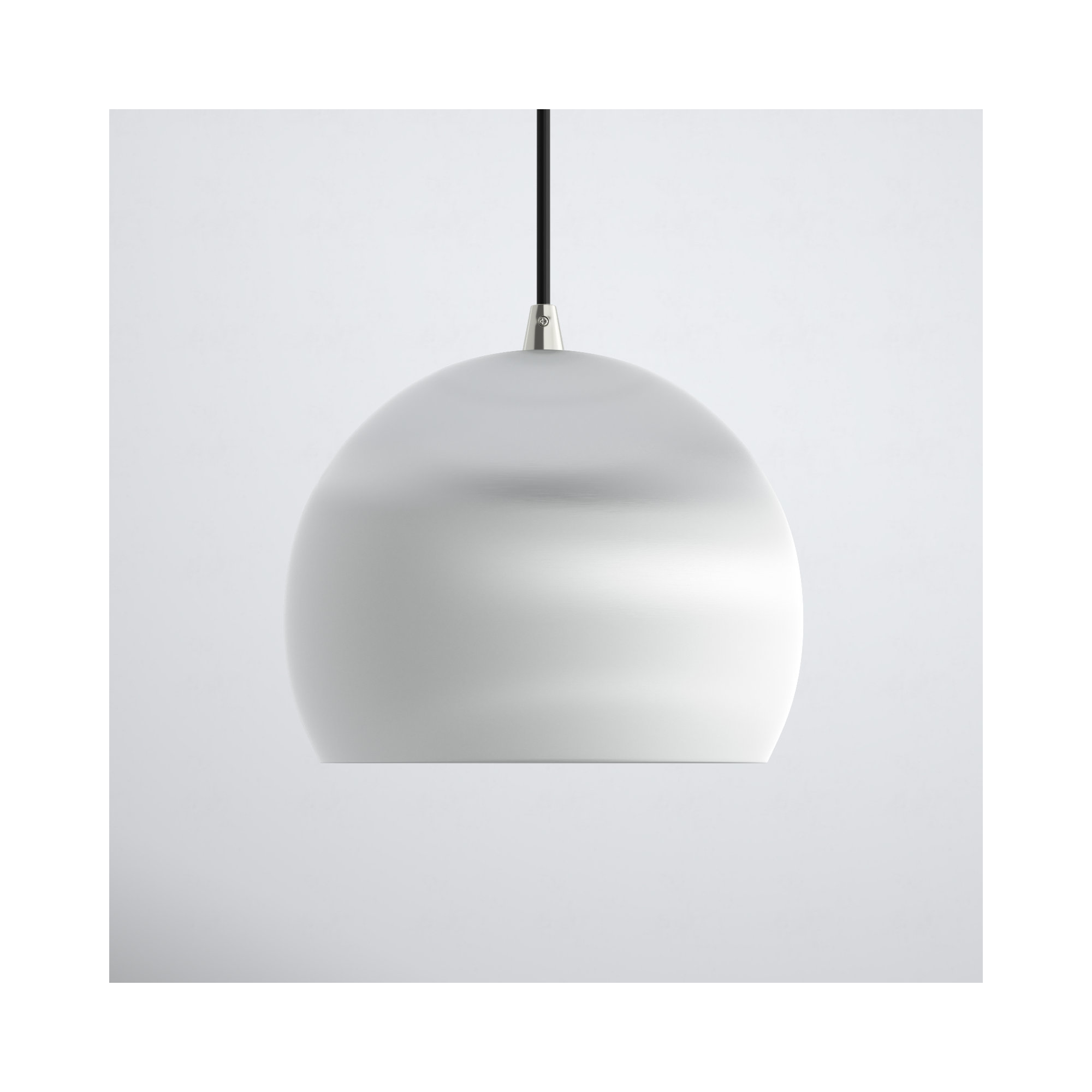 Schultz 10" W Metal 1-Light Single Globe Pendant , Brushed Aluminum