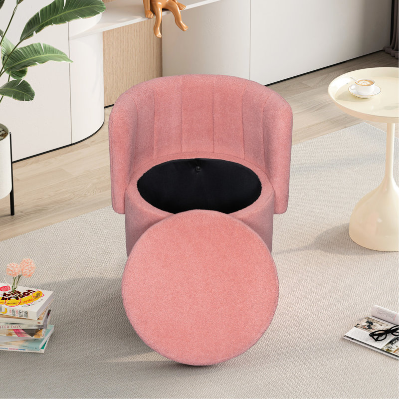 Chaise rose rotative avec rangement pivotant à 360 degrés ergonomique et polyvalente pour la maison, Rose