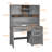 Farmhouse 67" H Executive Desk With Hutch And LED Light