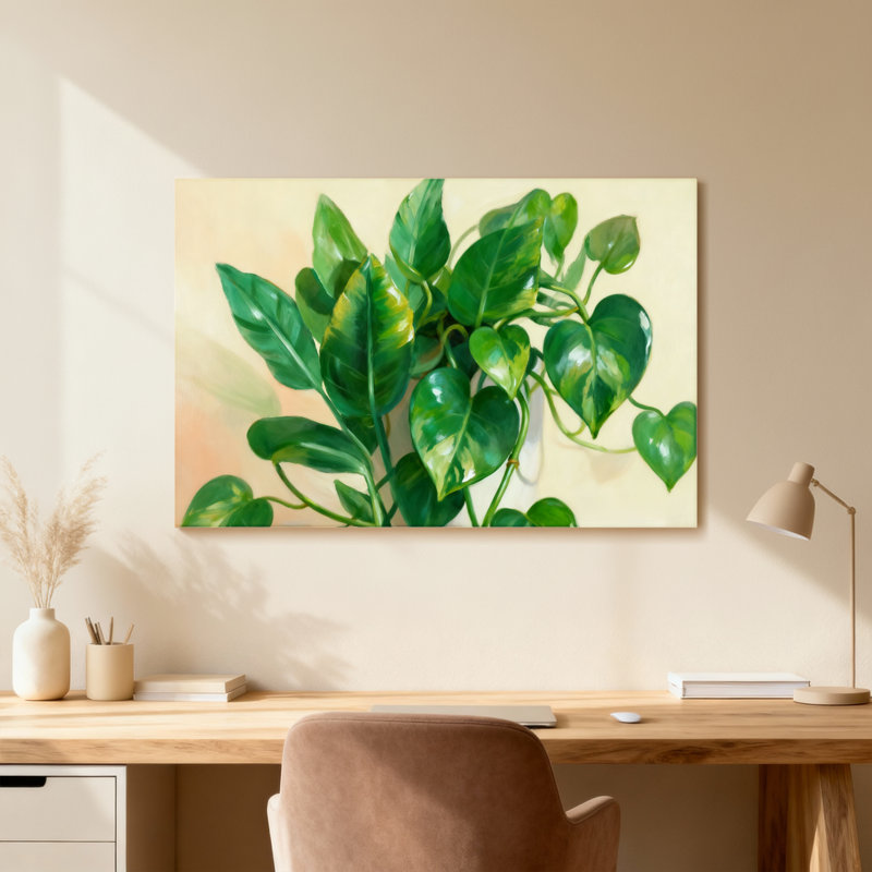 «Plants & Flowers Green Leaves Plant Nature», reproduction d'art sur toile, H 16 po x l 24 po, Toile tendue