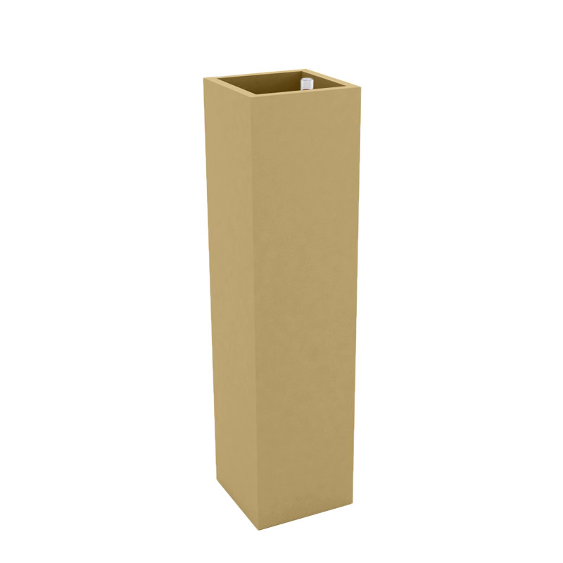 Cube - Square Resin Tower Pot Planter - Self Watering, Steel, 39.25" H x 9.75" W x 9.75" D
