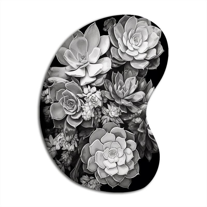 Gris gris noir résilience - décoration murale asymétrique florale en métal, sculpture murale en métal de forme irrégulière