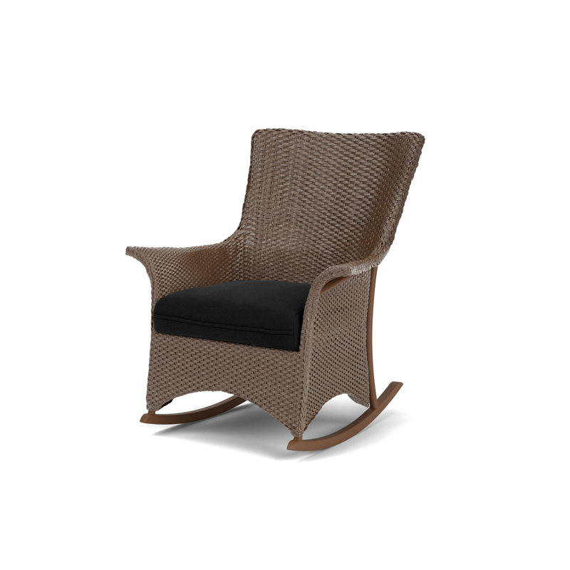 Mandalay Outdoor Rocker Chair, Canvas Black Sunbrella® Canvas, Bark