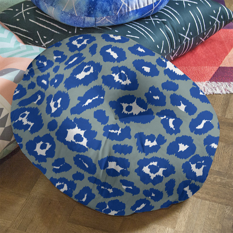 Housse et insert de coussin touffeté rond, H 26 po x l 26 po x P 4 po, Argent