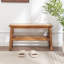 Banc en bois massif avec tablette Lund-569735218