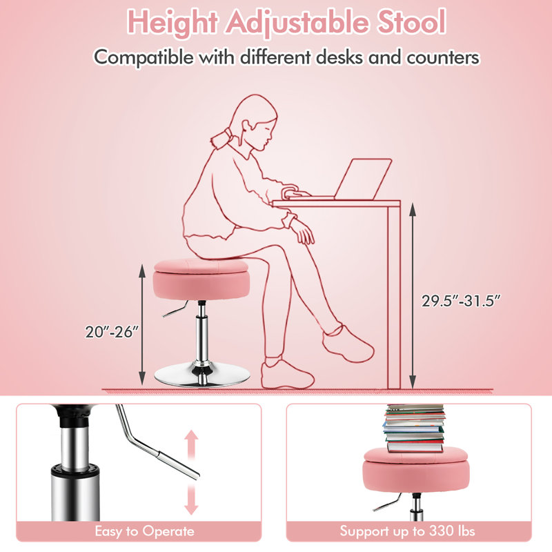 Accent Stool, Pink