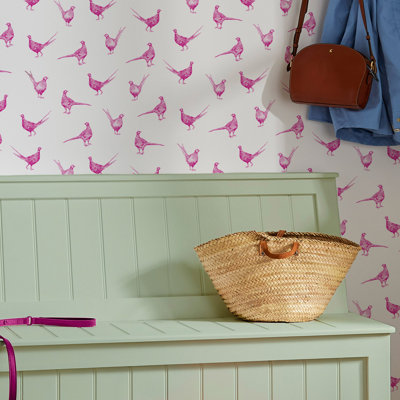 Rouleau de papier peint double L 33 pi x l 21 po Joules Flirty Pheasants