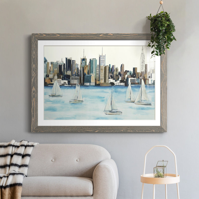 Boat City Boat City - peinture encadrée, H 23,5 po x l 31,5 po x P 1,5 po, Cadre en papier gris, Oui
