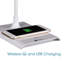 Lampe de bureau à DEL OttLite avec recharge sans fil et USB, cou flexible, 3 réglages de luminosité