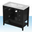 Meuble-lavabo simple 36 po avec plateau en céramique Obieze-215275562