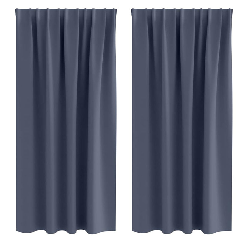 Blackout Curtain Pair, 175cm Width x 140cm Drop, Anthracite