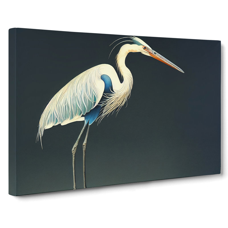 Heron Bird Watercolour Vol.3 - Wrapped Canvas, 35cm H x 50cm W x 3cm D