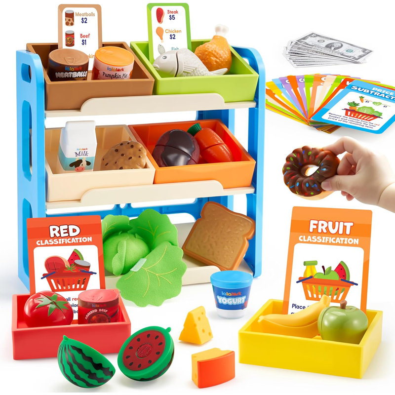 Color Sorting Food Toy with Display Rack & 6 Boxes