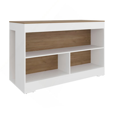 Kitchen Island 34", 3 Spacious Open Shelves