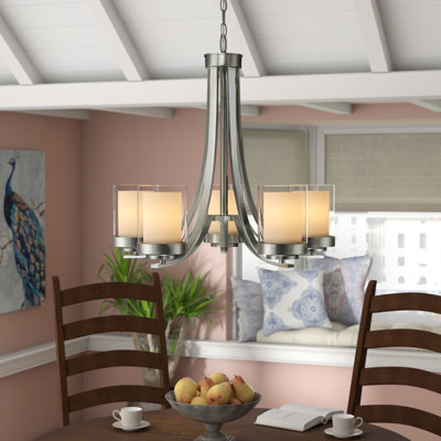 Arie 5-Light Glass Dimmable Chandelier