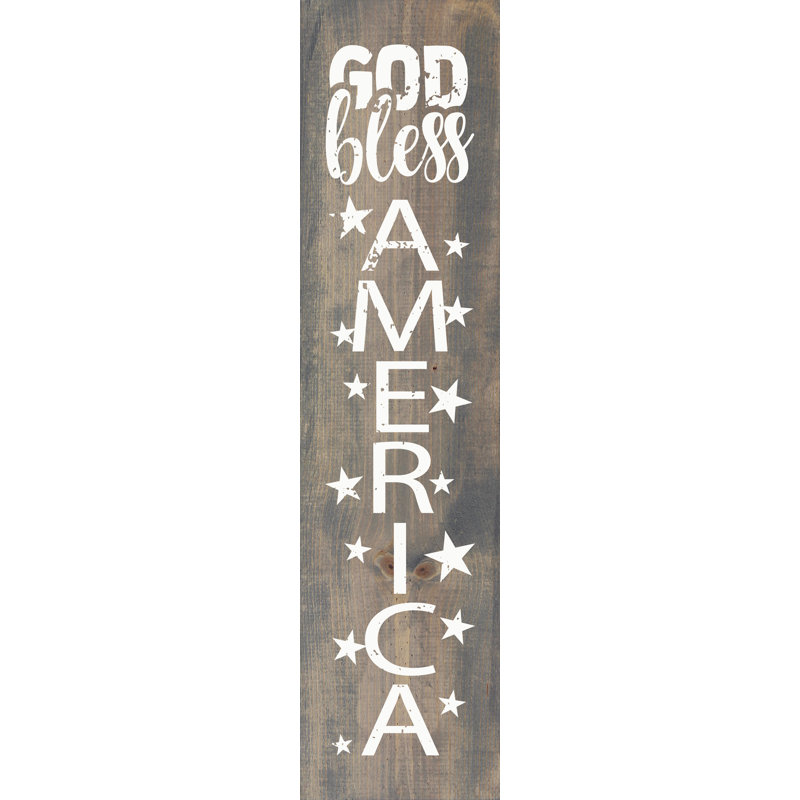 God Bless America (Flatedge vertical), Gris patiné / blanc