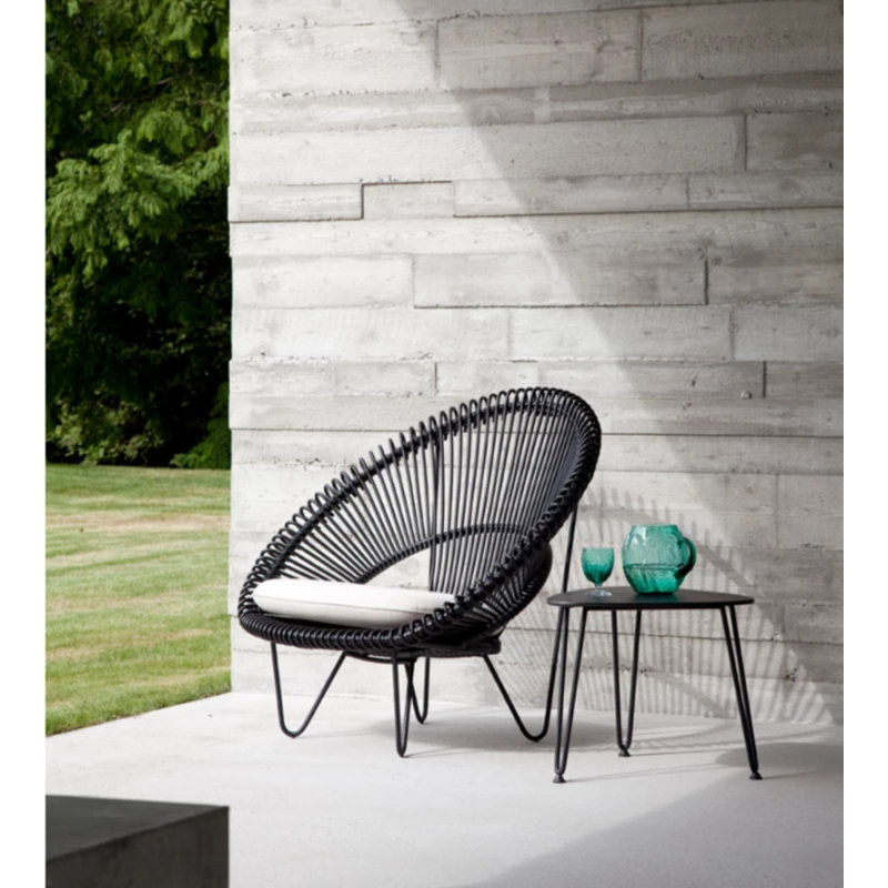 Roy Outdoor Papasan Chair,  Black
