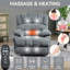 Fauteuil inclinable électrique en chenille de 23 po de large et à dossier haut avec massage par vibration à 8 points et chauffage lombaire-78627602