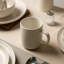 Ensemble 12 pièces de vaisselle en grès avec tasses | Va au micro-ondes et au lave-vaisselle | Ensemble d'assiettes à dîner non toxiques | Ustensiles de cuisine empilables glaçure matte pour 3-129695325