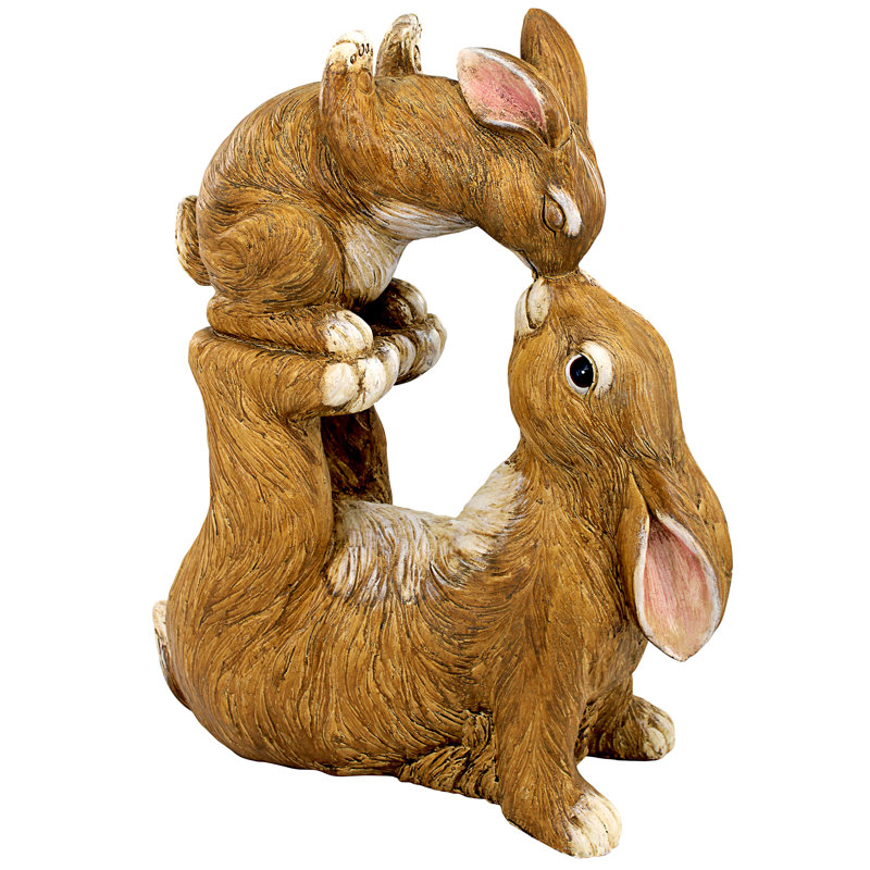 Statue amoureuse lapin en équilibre