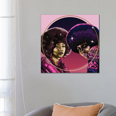 Angela and Assata 1 Piece Wrapped Canvas Painting