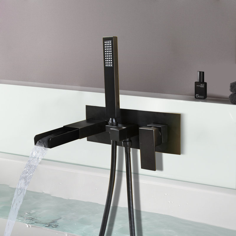 2 Handle Wall Roman Tub Faucet with Diverter