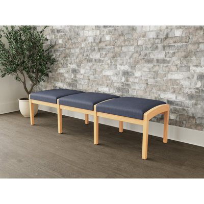 Lenox Wood Waiting Reception 3 Seat Bench Wood Frame
