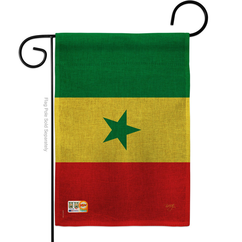 Polyester 2 côtés 18,5 x 13 po sénégal drapeau de jardin