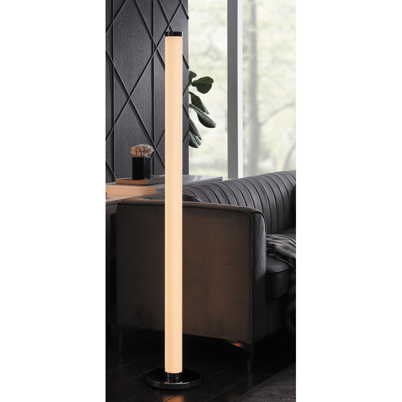 Corine 63.75'' Chrome LED Novelty Floor Lamp, Frosted