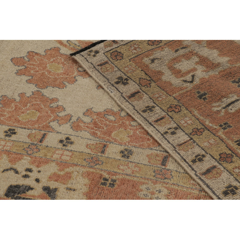 Burano Hand Knotted Wool Floral Area Rug, Rectangle 6' x 9'