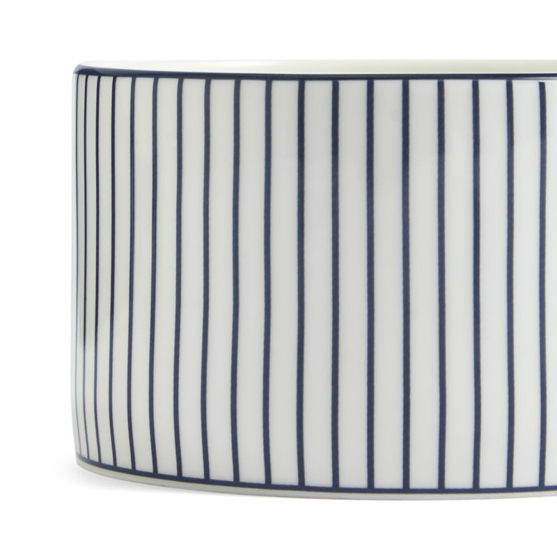Gio Blue 7.4floz Teacup & Saucer Pinstripe, Blue/White