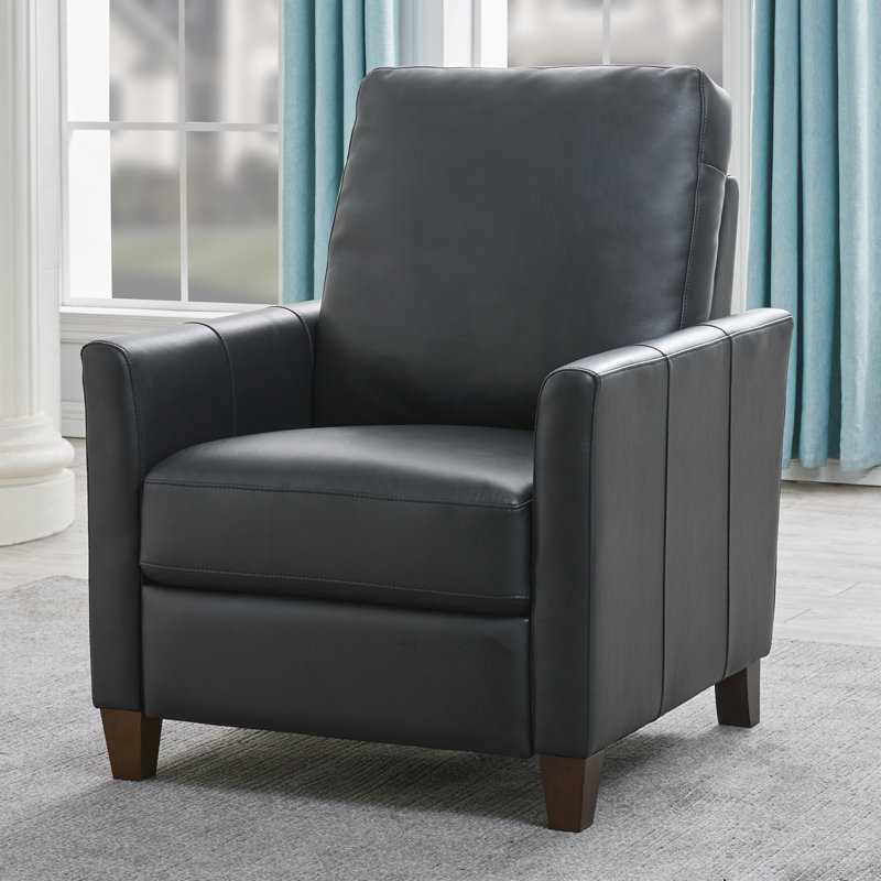 Kenneth Faux Leather Recliner, Midnight Blue Faux Leather