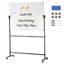 Tableau blanc magnétique roulant, tableau blanc mobile double face 48 x 36 pouces, tableau effaçable à sec à hauteur réglable avec roulettes, 1 marqueur effaçable magnétique et 3 marqueurs effaçables à sec et plateau mobile pour école de bureau