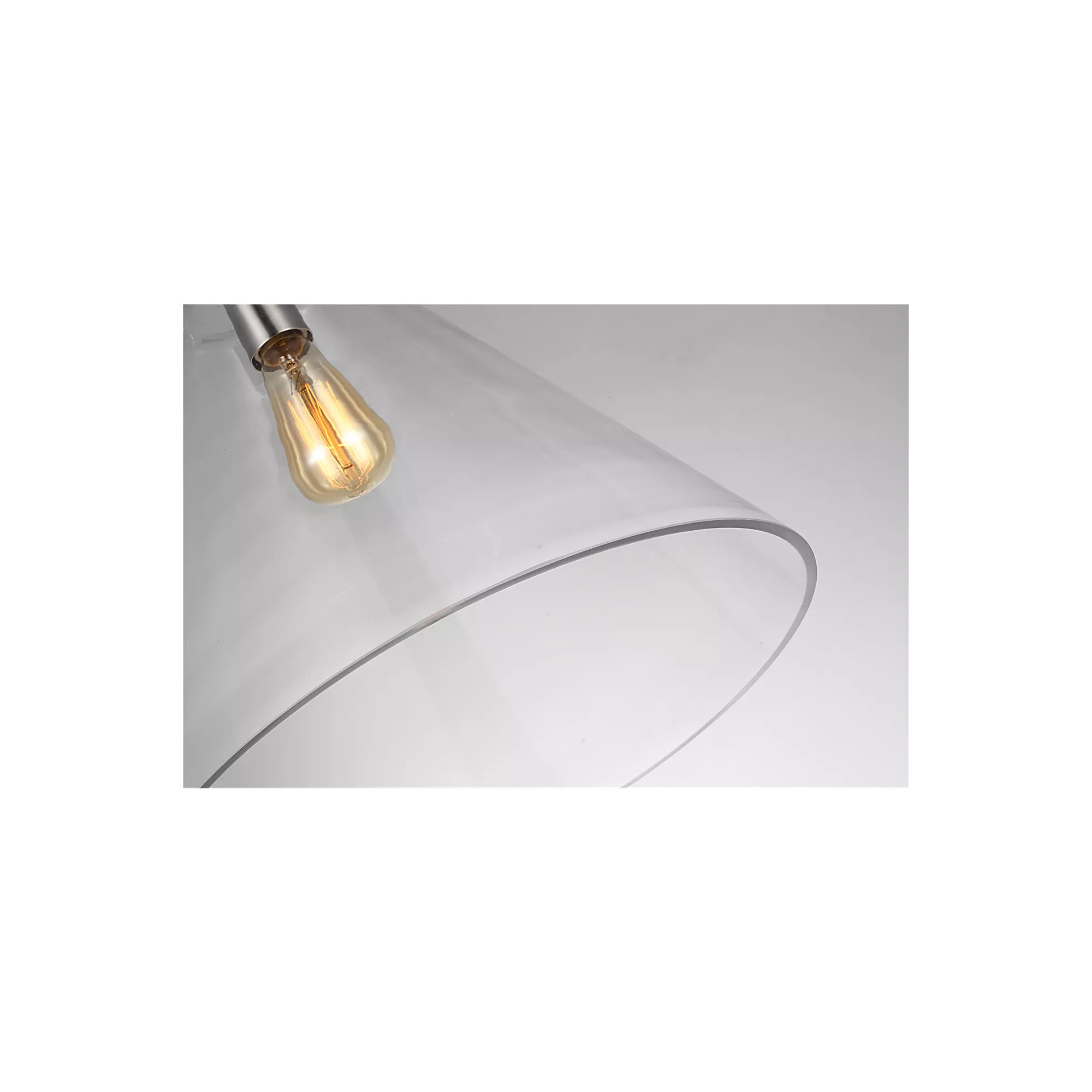 Catryn Single Light Glass Dimmable Pendant, Brushed Nickel