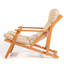 Ensemble de table et chaises de jardin rustique (3 pièces), hêtre massif, table: 15,7 po x 15,7 po x 15,7 po | Chaises: 19,7 po x 31,9 po x 19,7 po | Sans vernis, conservateur à base d'eau, brun et crème | Parfait pour les repas en plein air