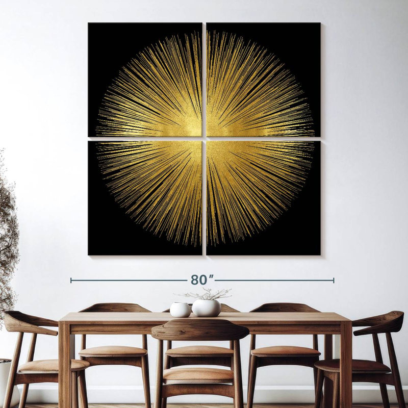Sunburst On Black I, 74" H x 74" W