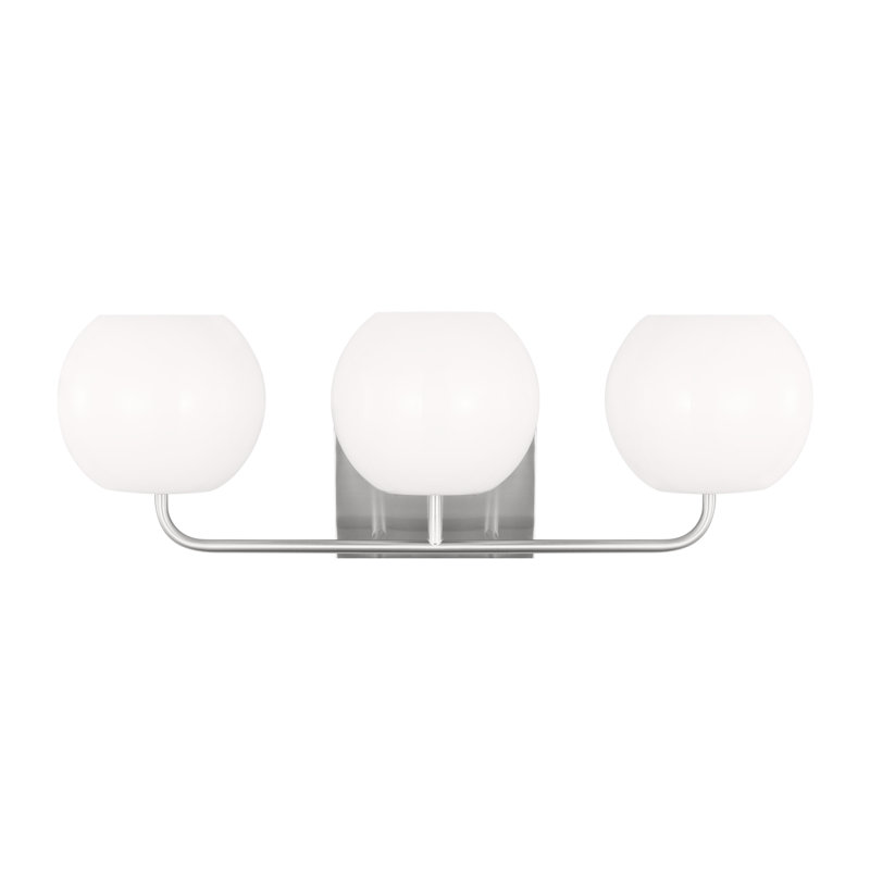 Éclairage pour meuble-lavabo à 3 lumières Jorund, Acier brossé, Non