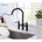 Pull Down Bridge Kitchen Sink Faucet, Two Handle Kitchen Faucet-70673784