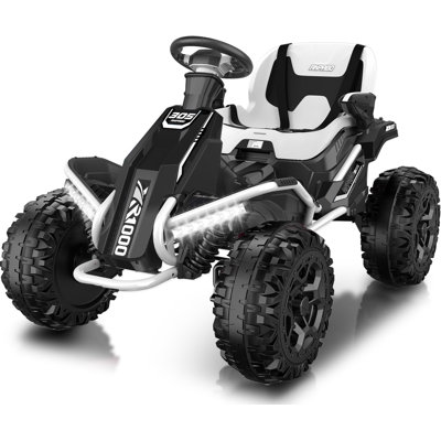 DEARAUTO 24V 4x4 Ride On Toys for Big Kids Aged 3-12, 4*200W Motors, Heavy-Duty Kids ATV for Off-Road Fun, Sturdy Metal Frame, Shock Absorbers, 5MPH, Adjustable Seat, Parent Remote, 4WD Ride On Car, ATV Electric Cars with LED Lights & Music