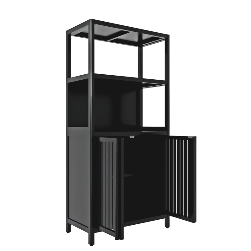 Armoire de rangement en bambou noir