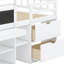 Lit mezzanine bas avec bureau roulant, tablette et tiroirs-526155153