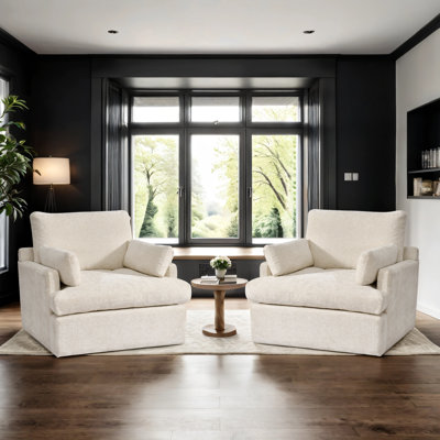 Izquierdo 41.5" Wide Modern Casual Heathered Chenille Deep Seat Depth Single Sofa