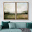 «Minimal Landscape», art à l'aquarelle vert pâle, images murales minimalistes classiques simples, impression sur toile encadrée, ensemble de 2 pièces, 16 x 24 x 2, 24 x 36 x 2-71660347-71660344