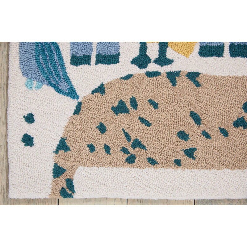 Tapis bleu pour enfant Charline, Rectangle 2 pi 3 po x 3 pi 9 po