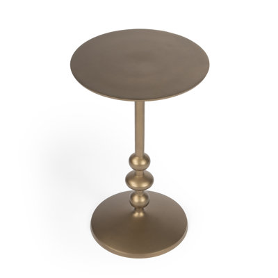 Zora Distressed Iron Pedestal Side Table