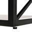 Table basse industrielle rustique et moderne, plateau en verre trempé, structure en X pour plus de stabilité, profondeur de 40,16 pouces avec surface lisse anti-rayures.
