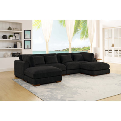 Canapé modulaire de coin avec repose-pieds Croy